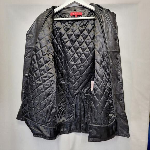 Anne Klein Leather Coat Jacket Size Medium Genuine Lamb Skin Button Down​​ - Picture 5 of 7